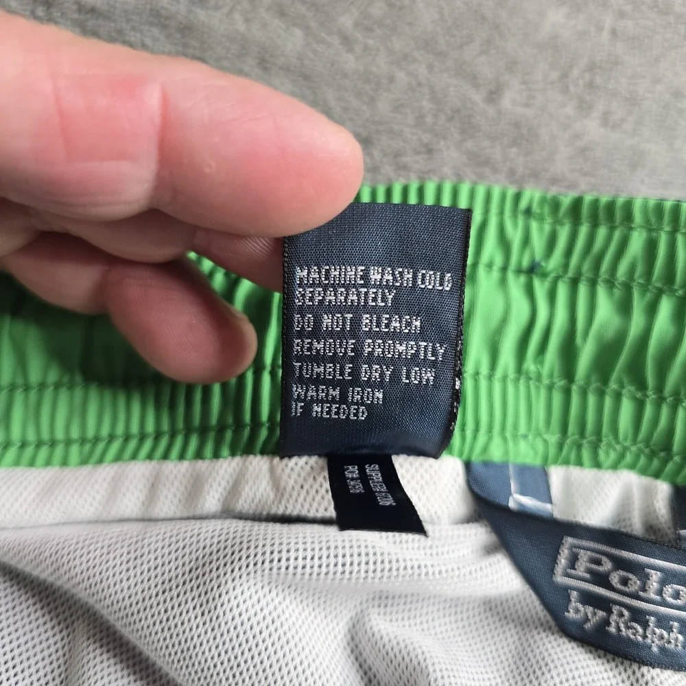 Polo Ralph Lauren Swim Trunks Mens 3XLT Navy Blue Green Pony Lined 6.5